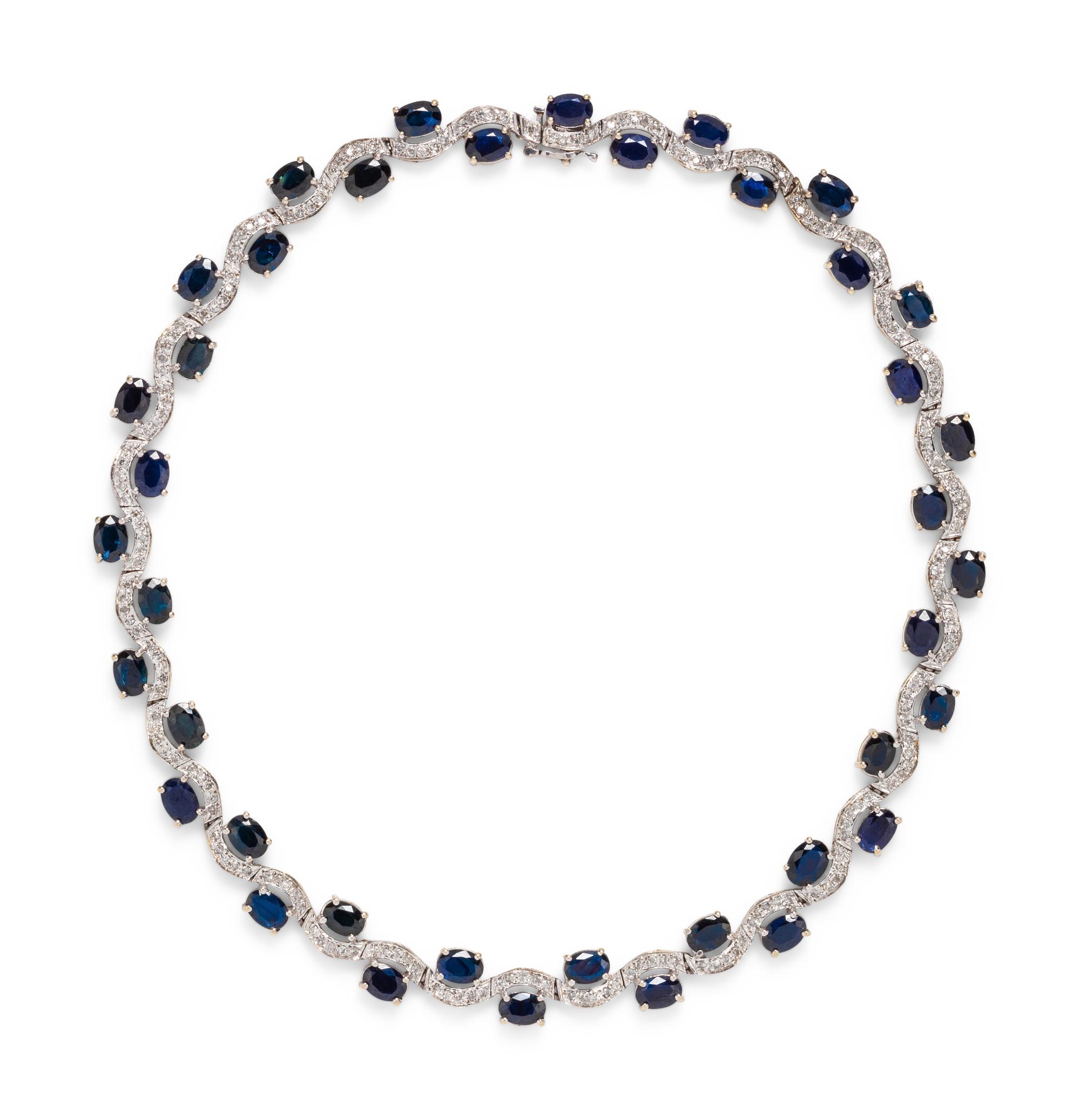 SAPPHIRE AND DIAMOND NECKLACE