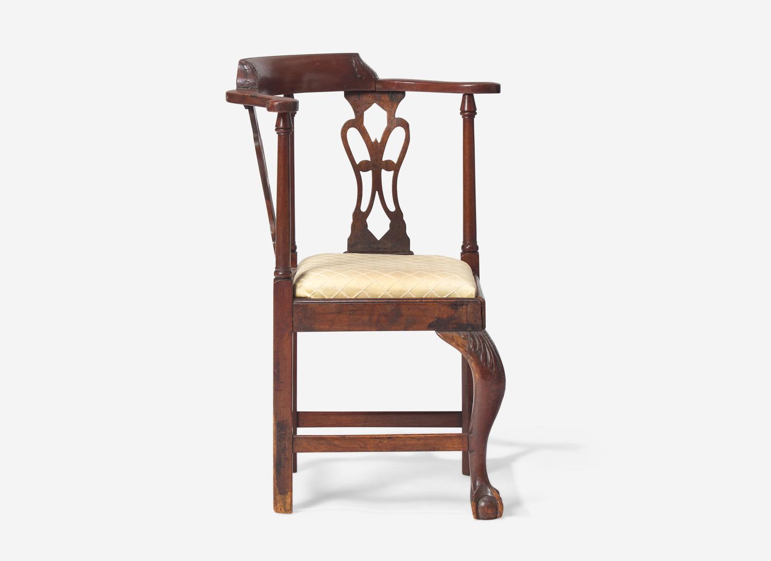 A George III Carved Mahogany Child's Corner Armchair