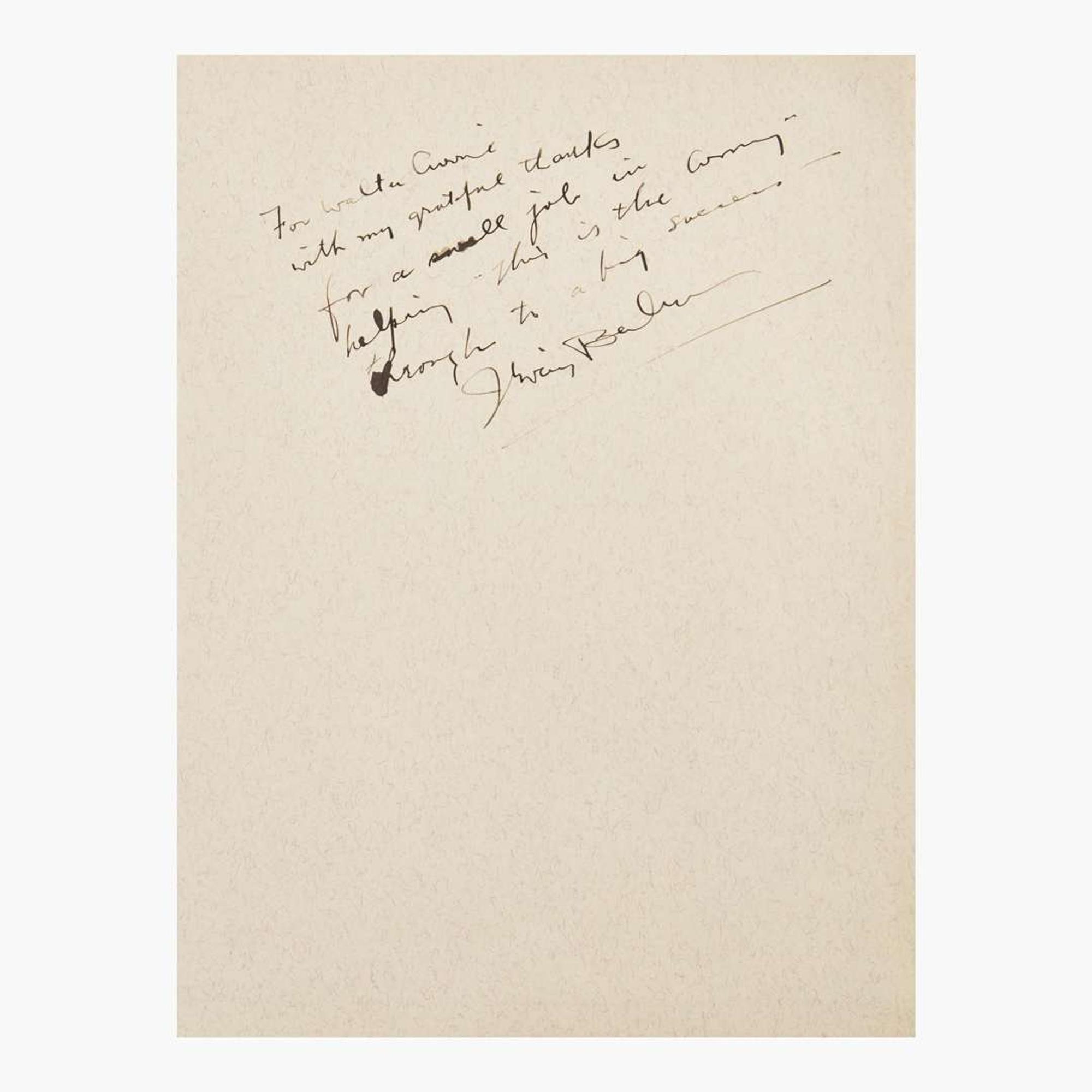 [Music] Berlin, Irving Presentation Copy of "Songs From This is the Army"