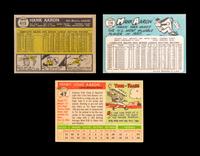A Group of Three Hank Aaron 1950s and 1960s Topps Baseball Cards Including 1955 Card No. 47,
