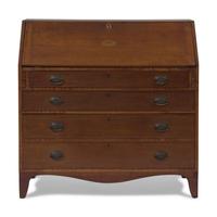 A Federal Eagle Inlaid Cherry and Maple Slant-Front Desk