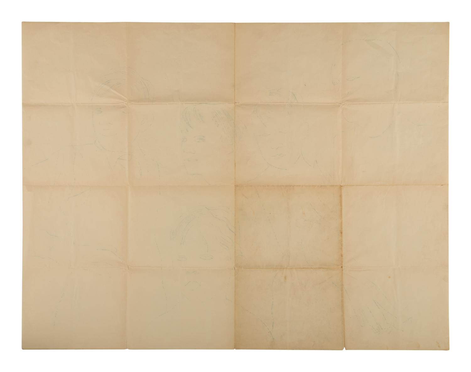 Studies for a Boy Book (Bodley Gallery Announcement) together with another unsigned print by the artist