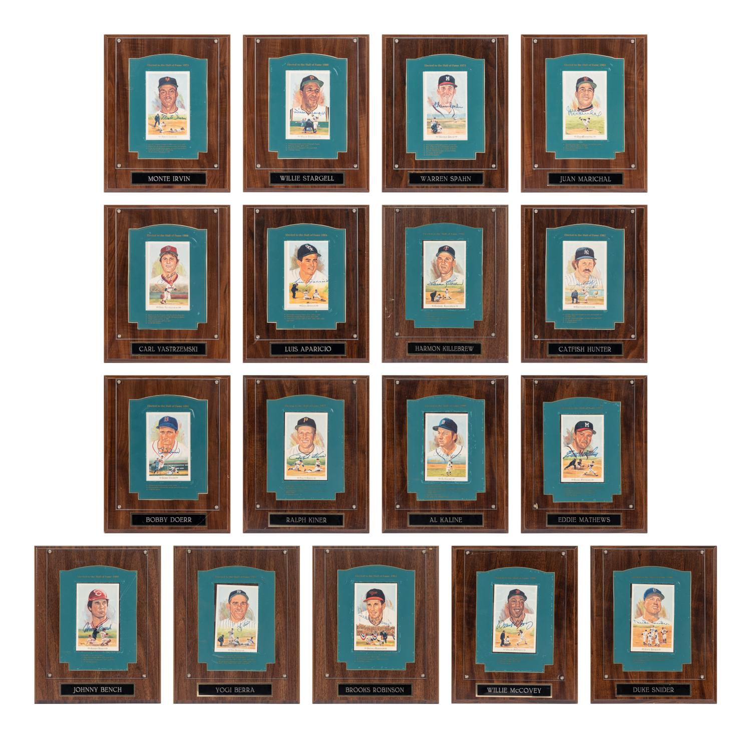 A Group of 17 Perez Steele Signed Autograph Celebration Baseball Postcards,