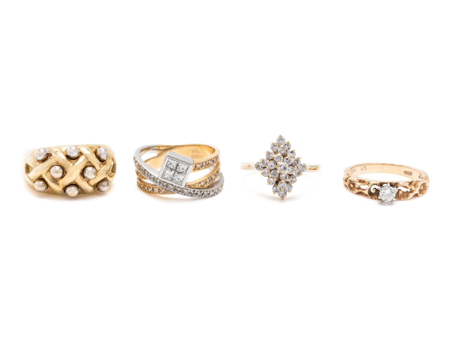 COLLECTION OF YELLOW GOLD RINGS