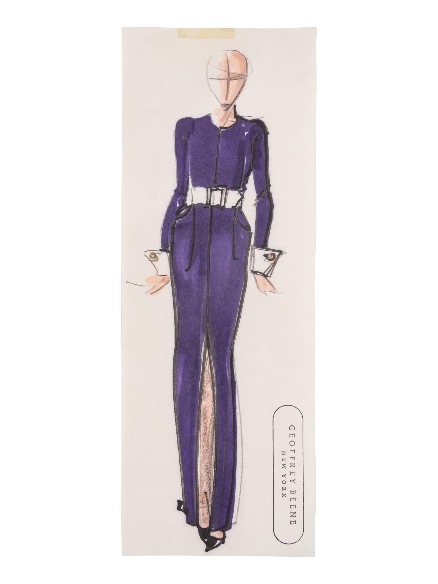 Group of Fifteen Geoffrey Beene Fashion Sketches , by Alfredo Cabrera
