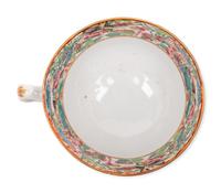 Ten Chinese Export Rose Medallion Porcelain Cups