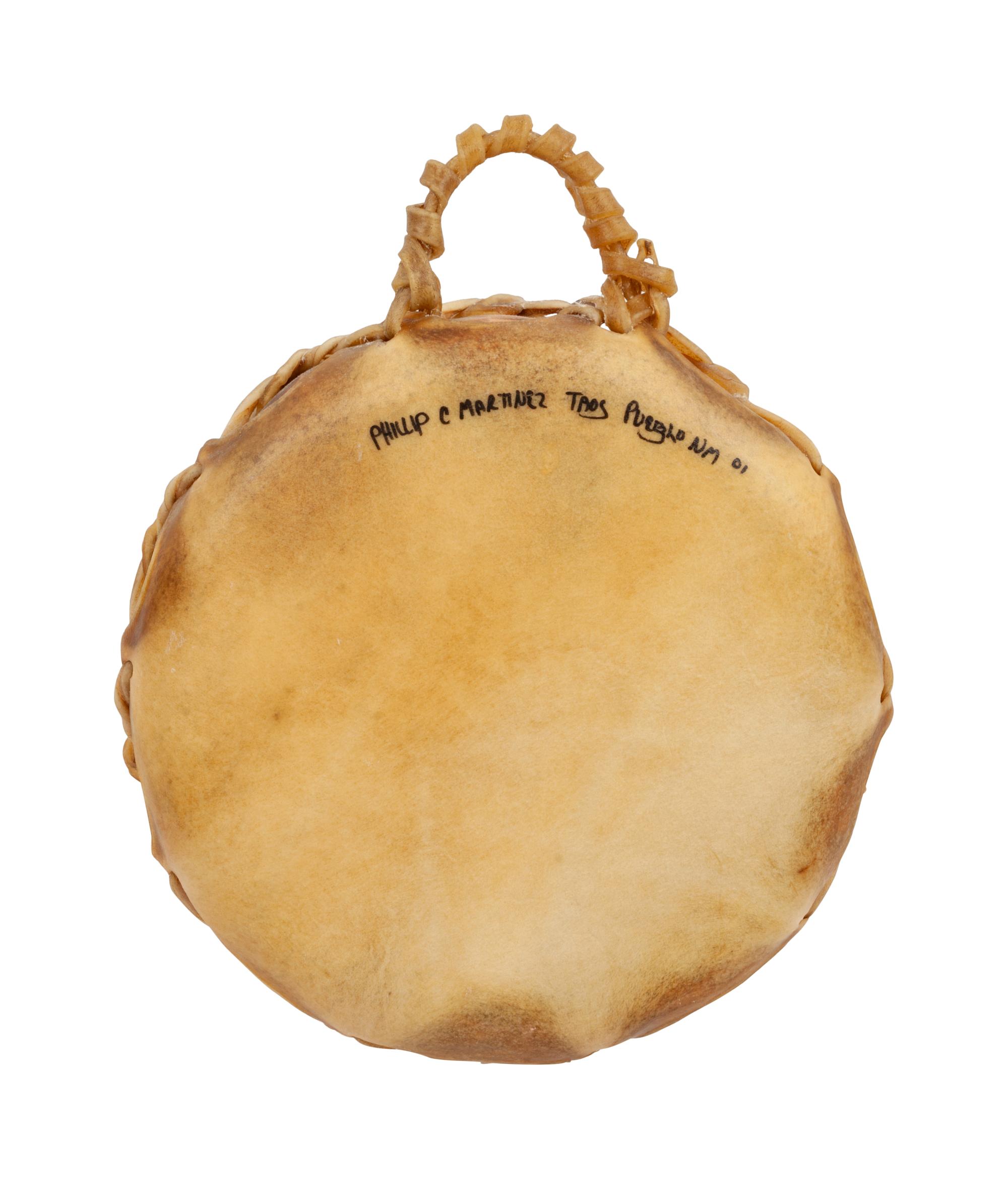 Painted Hide Drum, with Water Birds
