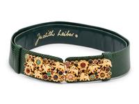 Judith Leiber Green Snakeskin Bag and Belt, 1980-90s