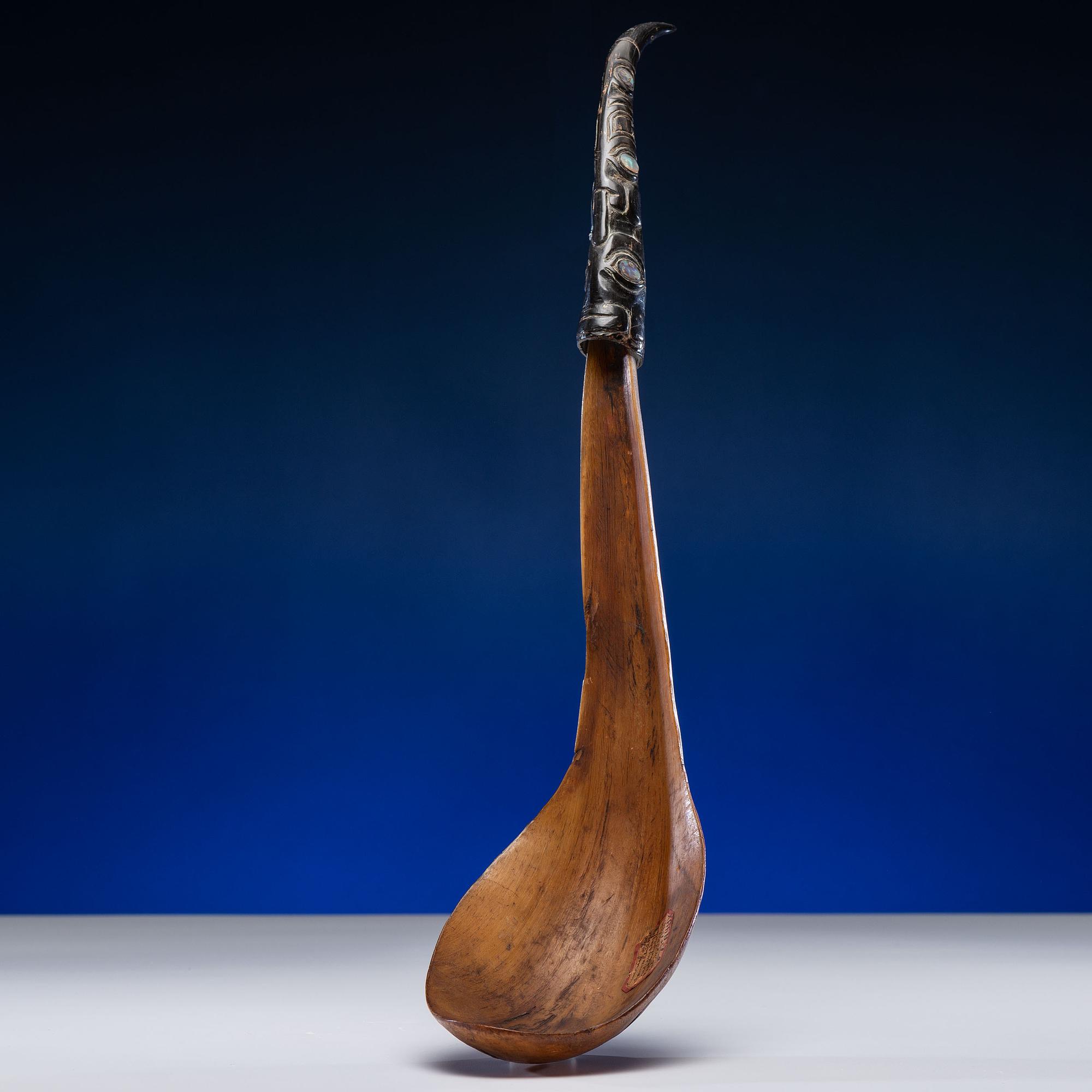 Chilkat Horn Feast Ladle, Collected by Captain Michael A. Healy