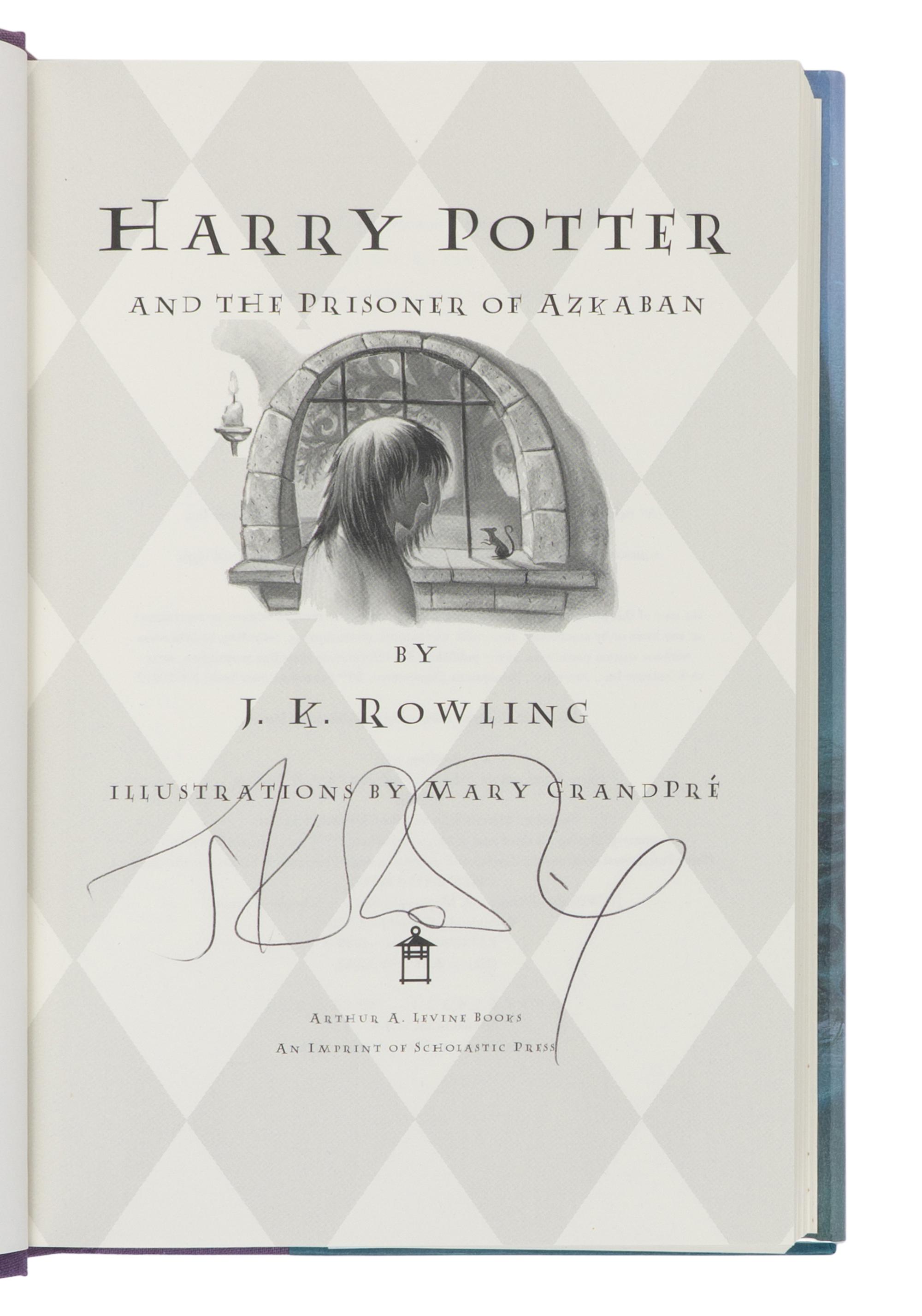 ROWLING, J.K. (b. 1965). A group of the first 3 Harry Potter titles, ALL SIGNED, comprising: