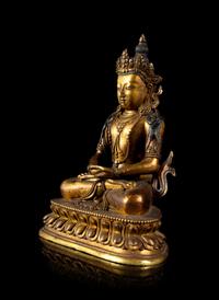 A Sino-Tibetan Gilt Bronze Figure of a Bodhisattva