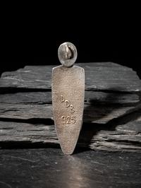Sugilite and Sterling Silver Tufa Cast Figural Pendant