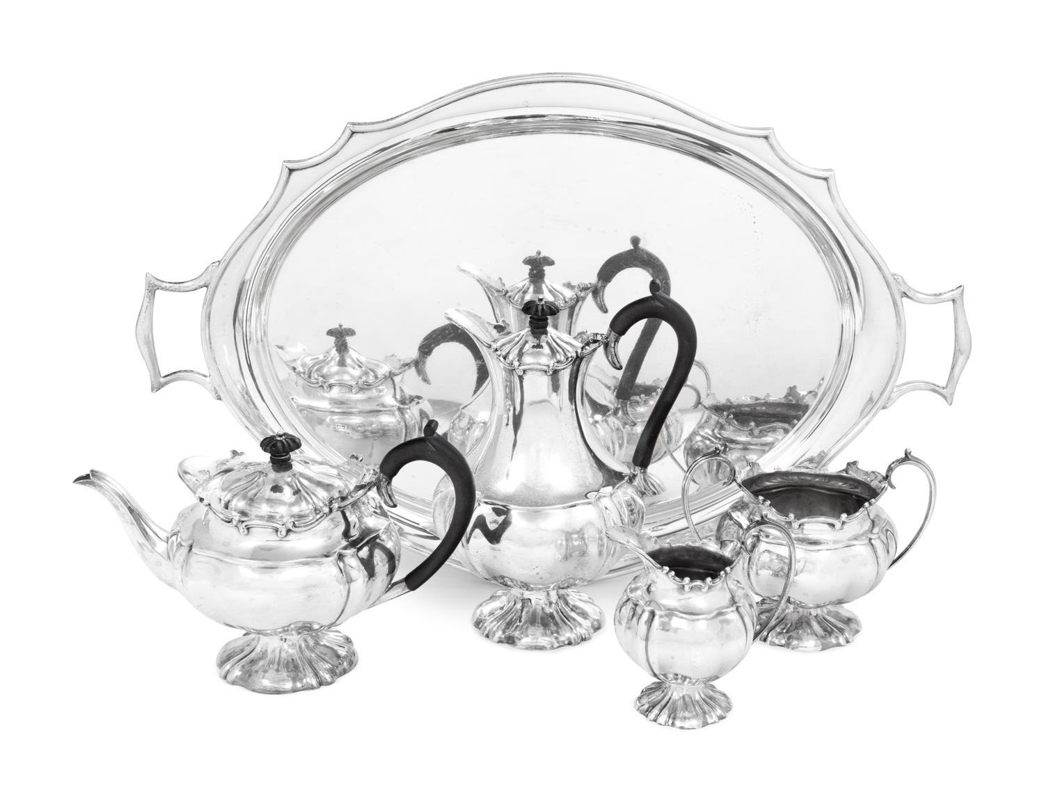 An English Silver Four-Piece Tea and Coffee Service
