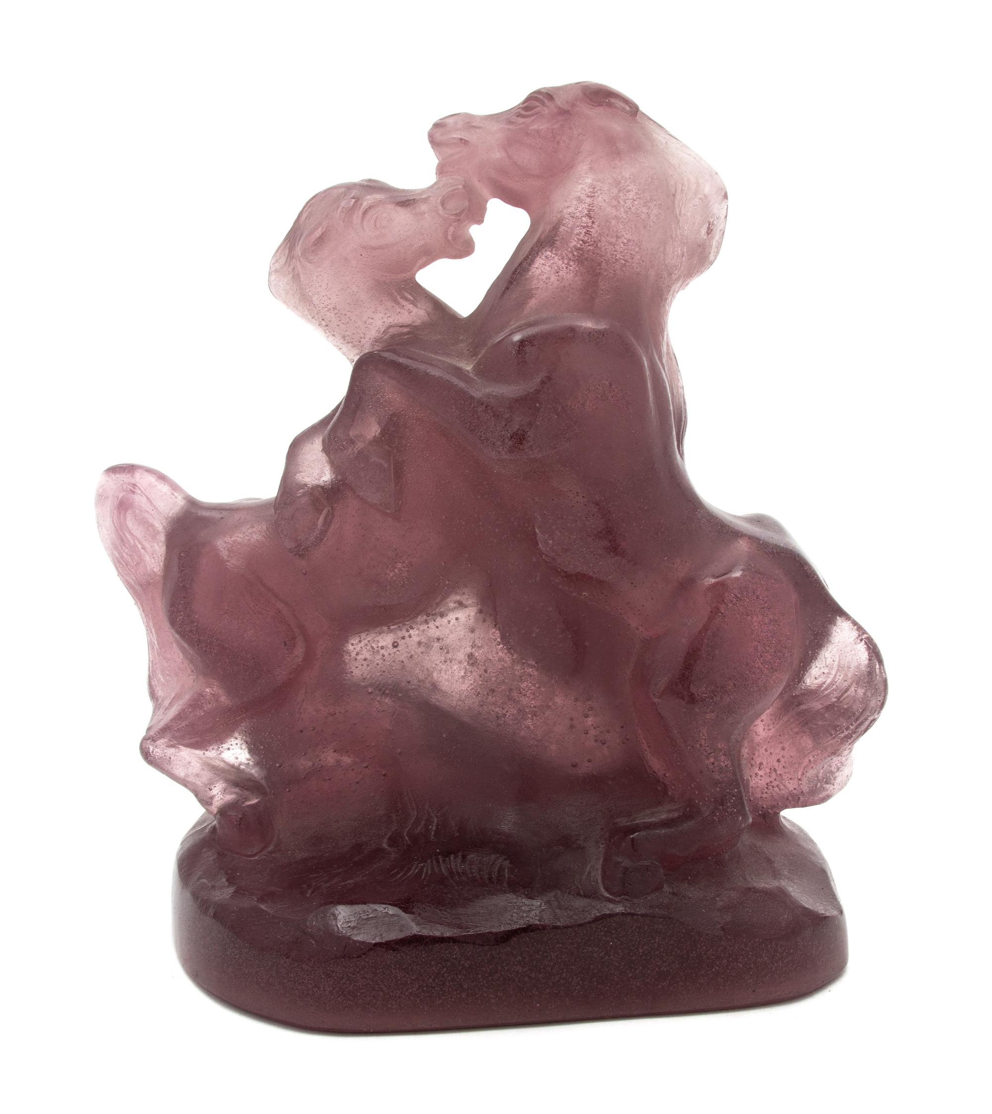 A Daum Pate-de-Verre Figural Sculpture Height 12 1/2 inches. — 20TH CENTURY