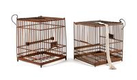 Two Chinese Bamboo Birdcages Height of larger 11 inches. — QING DYNASTY (1644-1911)