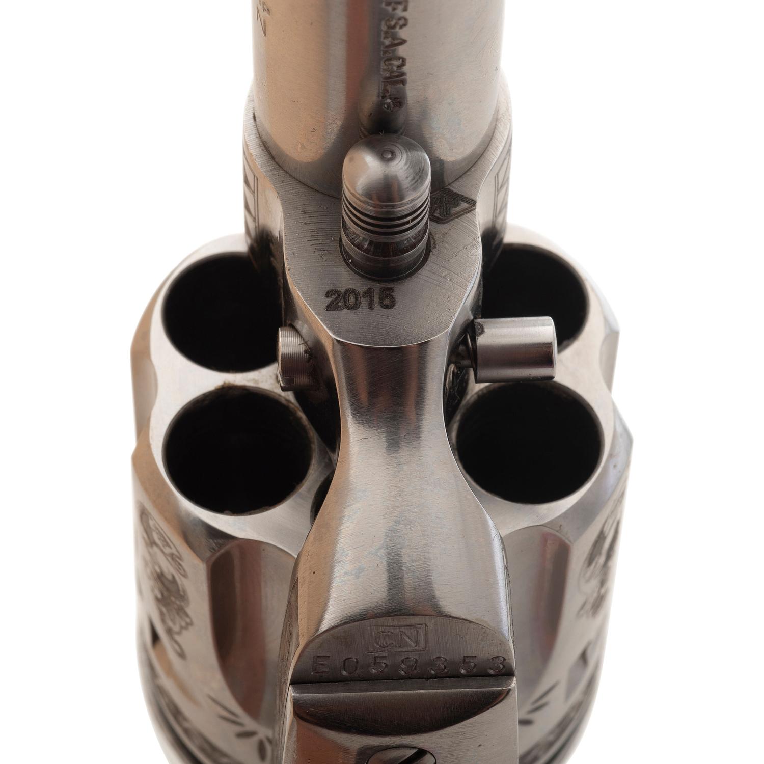 *Pietta "General Patton" Engraved Stainless Steel Replica Single Action Revolver in .45 Colt.