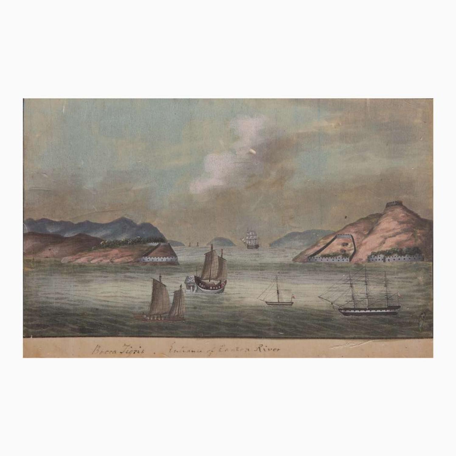 English School 19th century View of Bocca Tigris: Entrance of Canton River