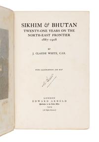 WHITE, John Claude (1853-1918). Sikhim & Bhutan. Twenty-One Years on the North-East Frontier 1887-1908. London: Edward Arnold, 1909.