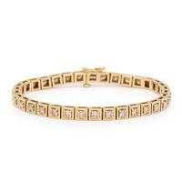 Diamond and Yellow Gold Line Bracelet
