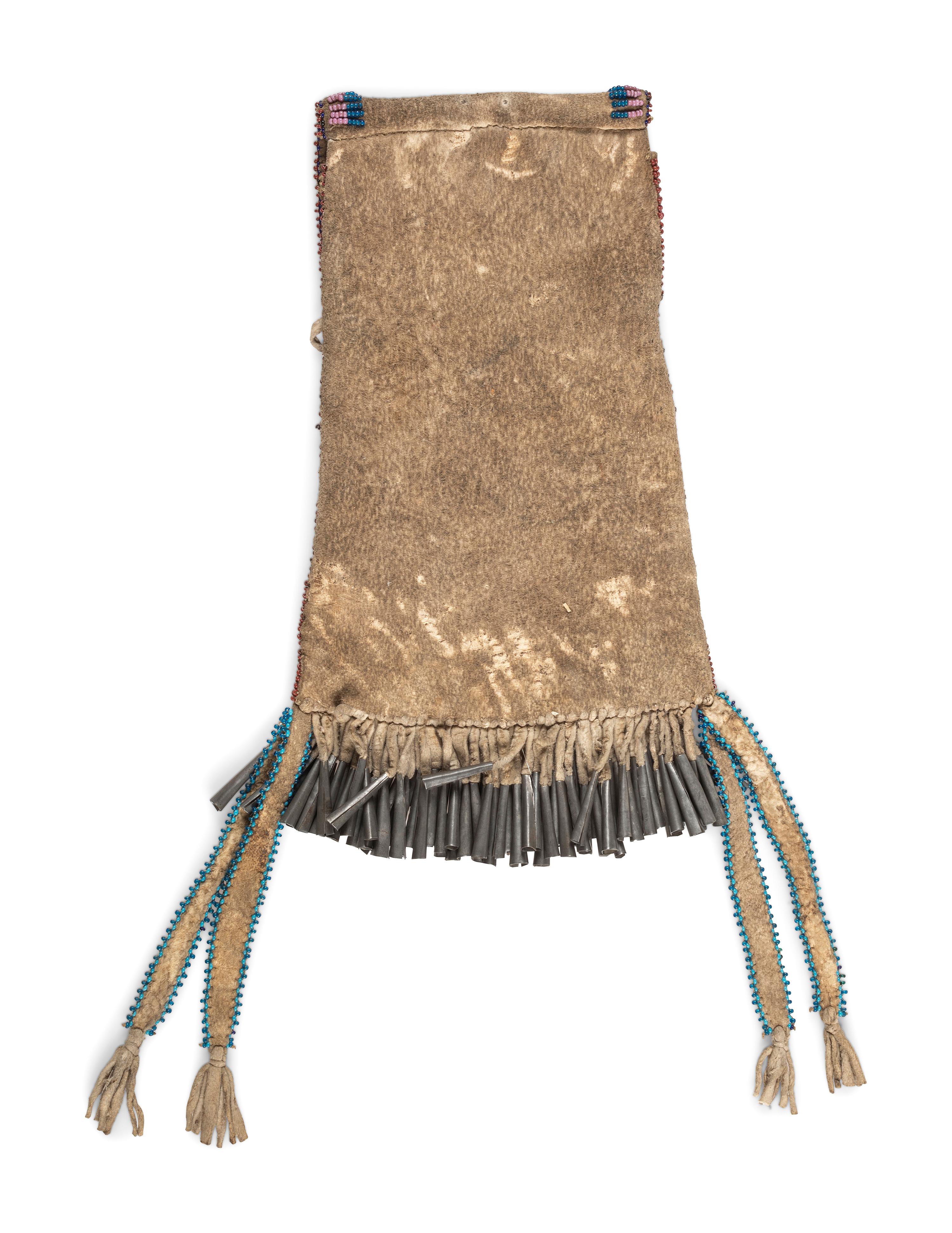 Mescalero Apache Beaded Hide Pouch