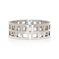 WHITE GOLD, AQUAMARINE, AND DIAMOND CUFF BRACELET