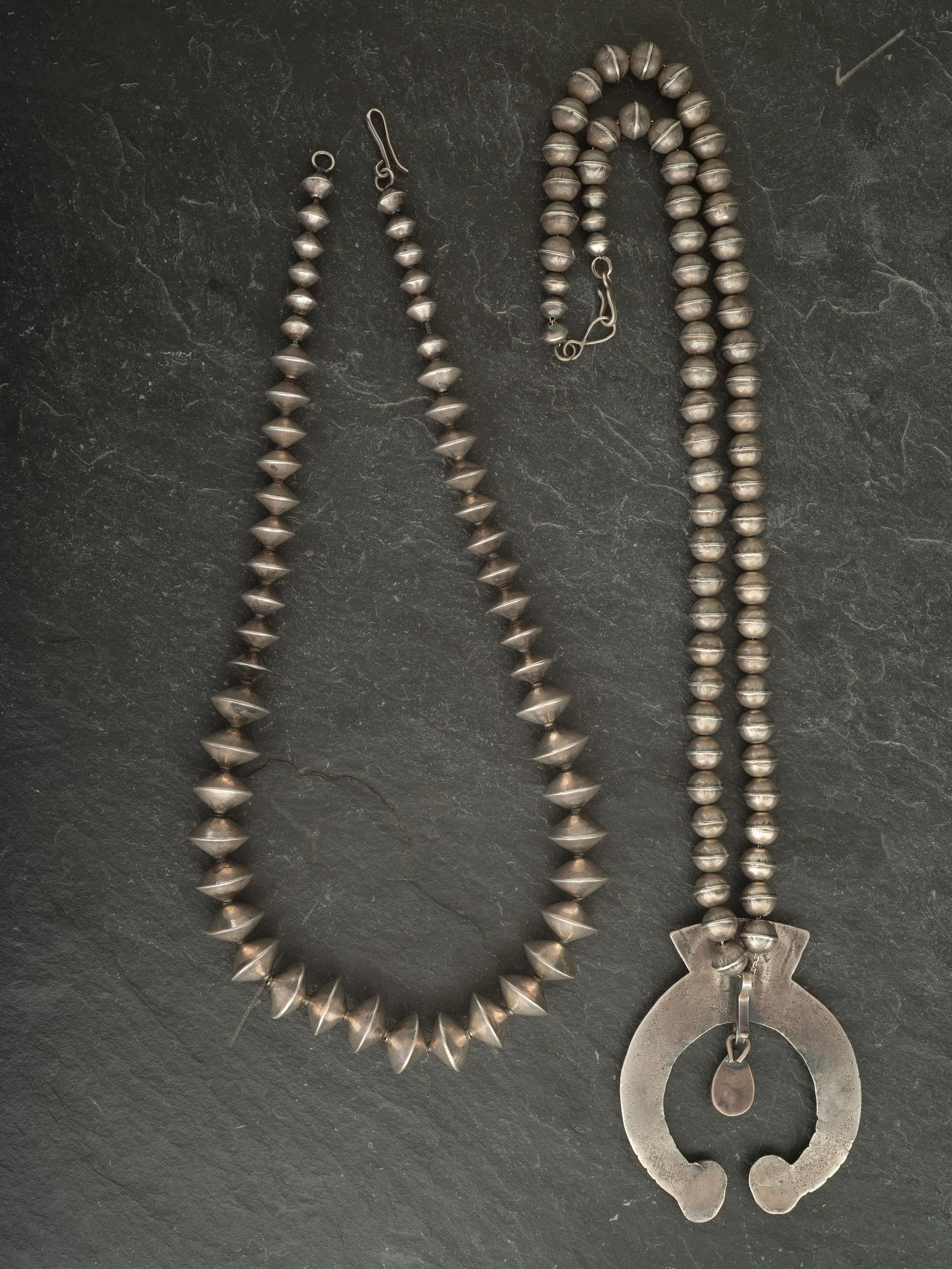 Pair of Navajo Silver Necklaces