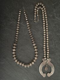 Pair of Navajo Silver Necklaces