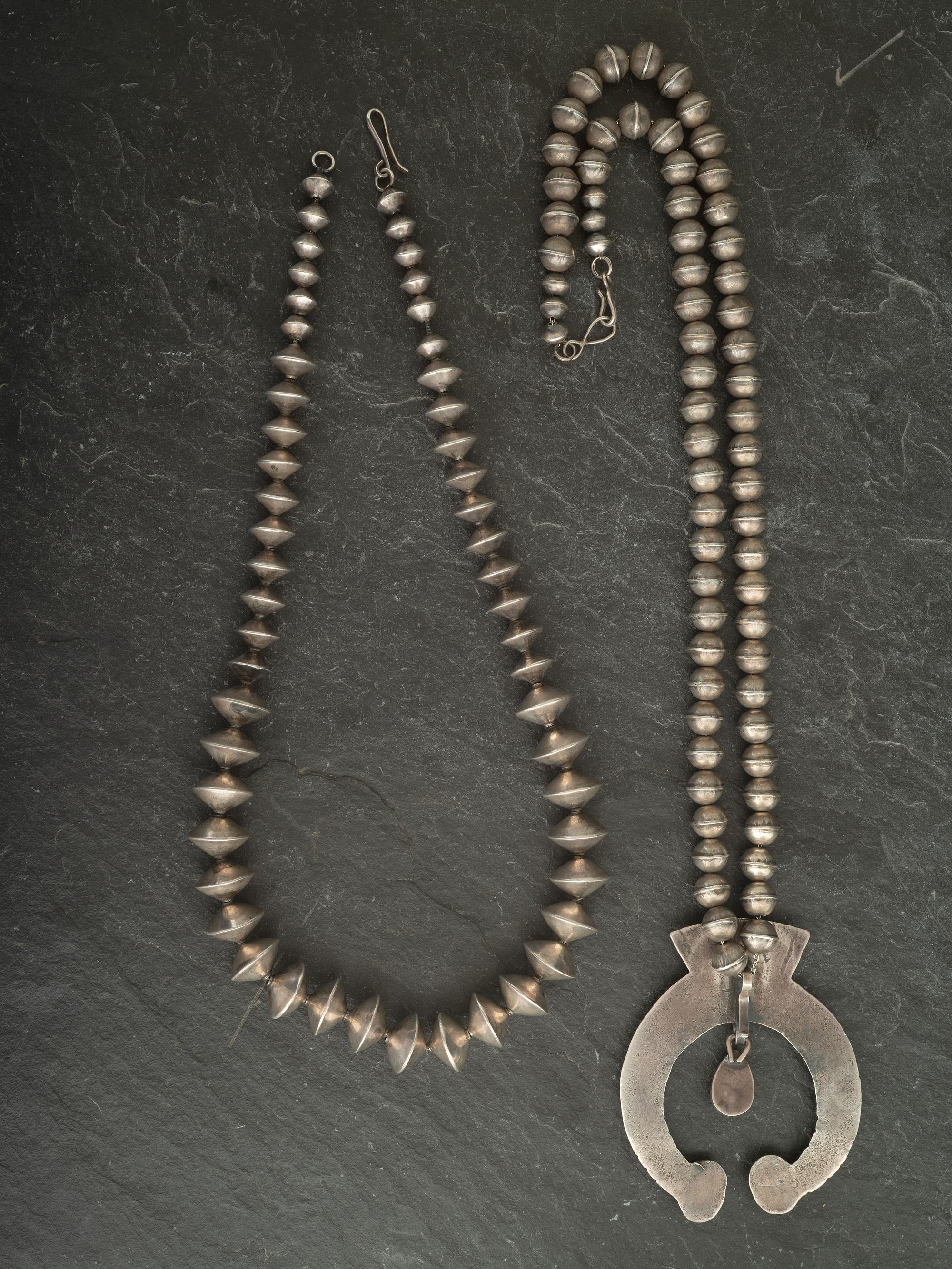 Pair of Navajo Silver Necklaces