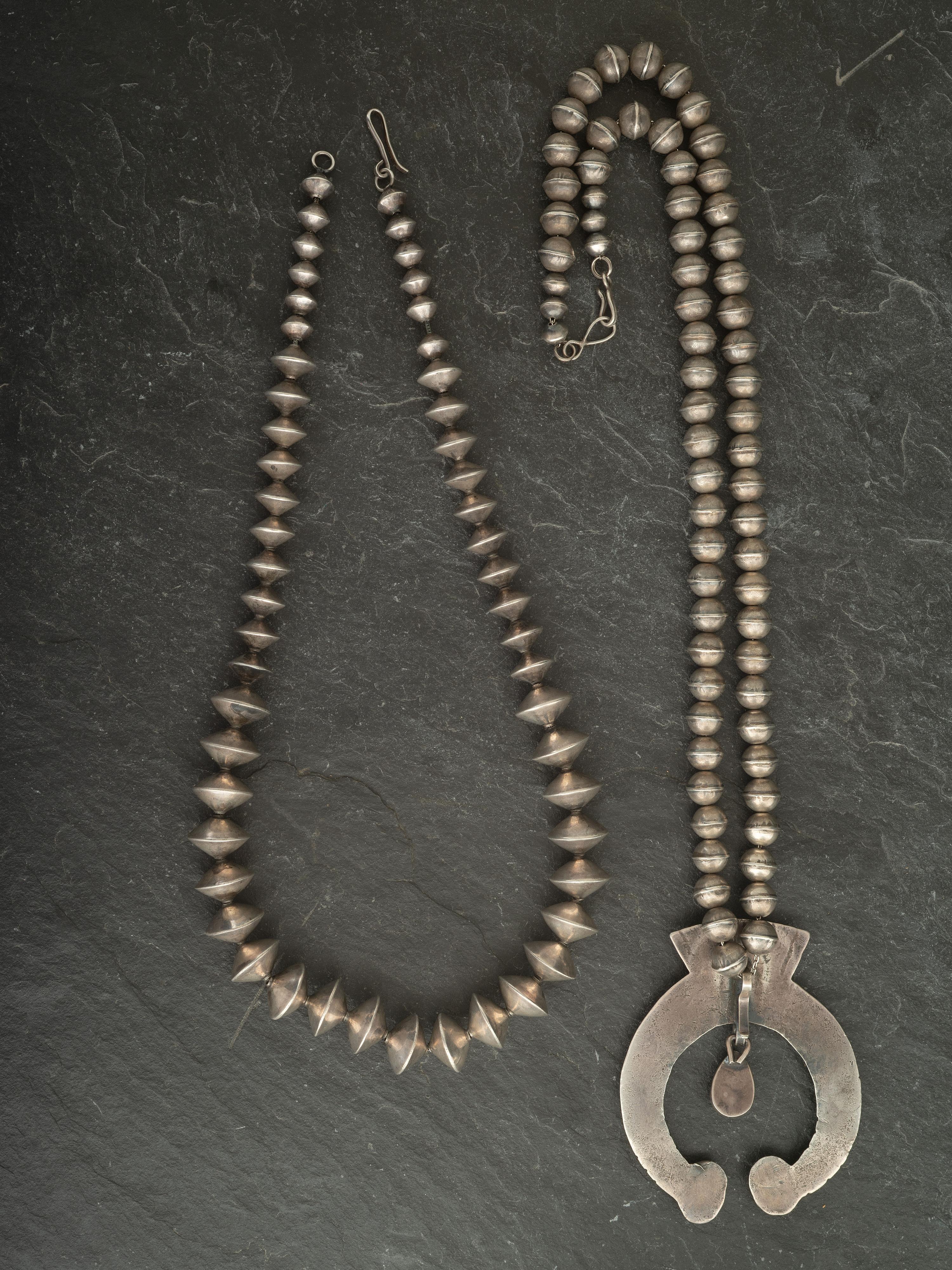 Pair of Navajo Silver Necklaces