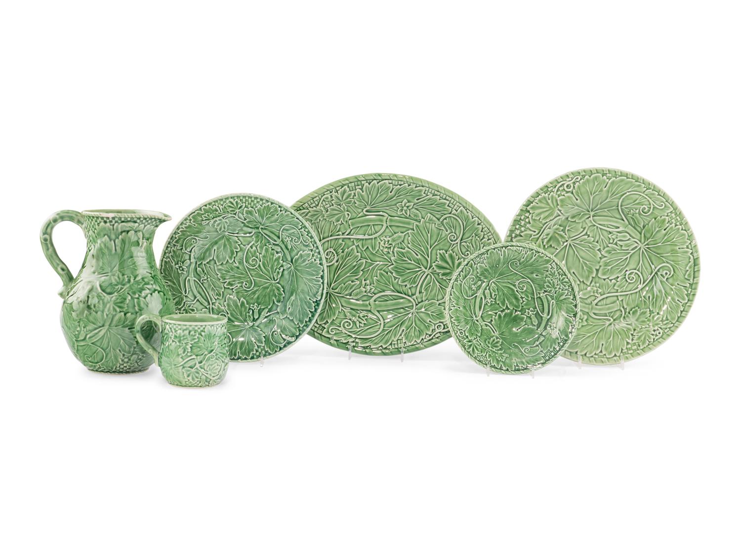 A Bordallo Pinheiro Vine Green Dinner Service