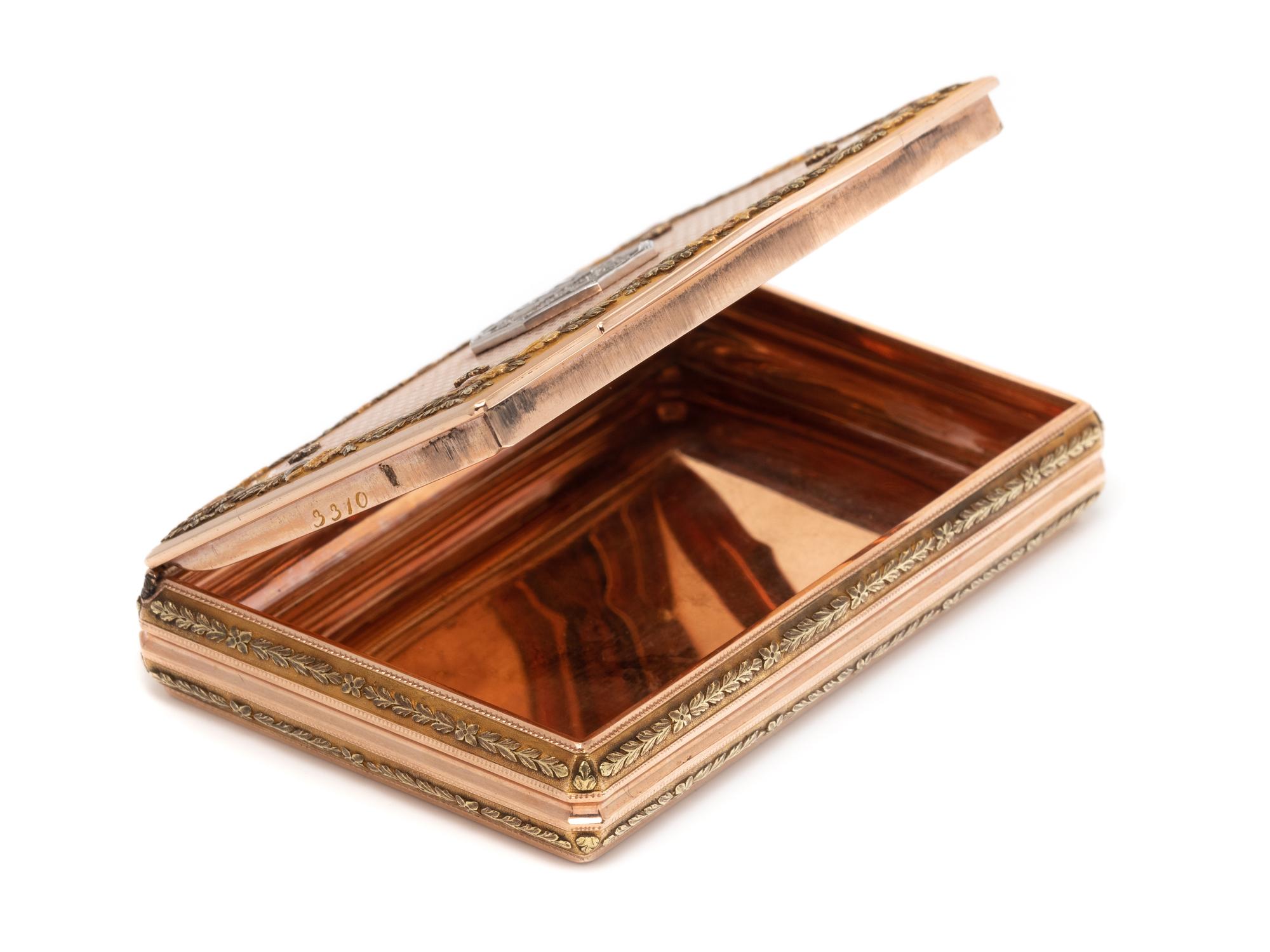 A German Gold and Diamond-Inset Snuff Box