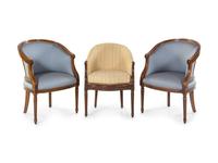 Three Associated Louis XVI Style Bergères