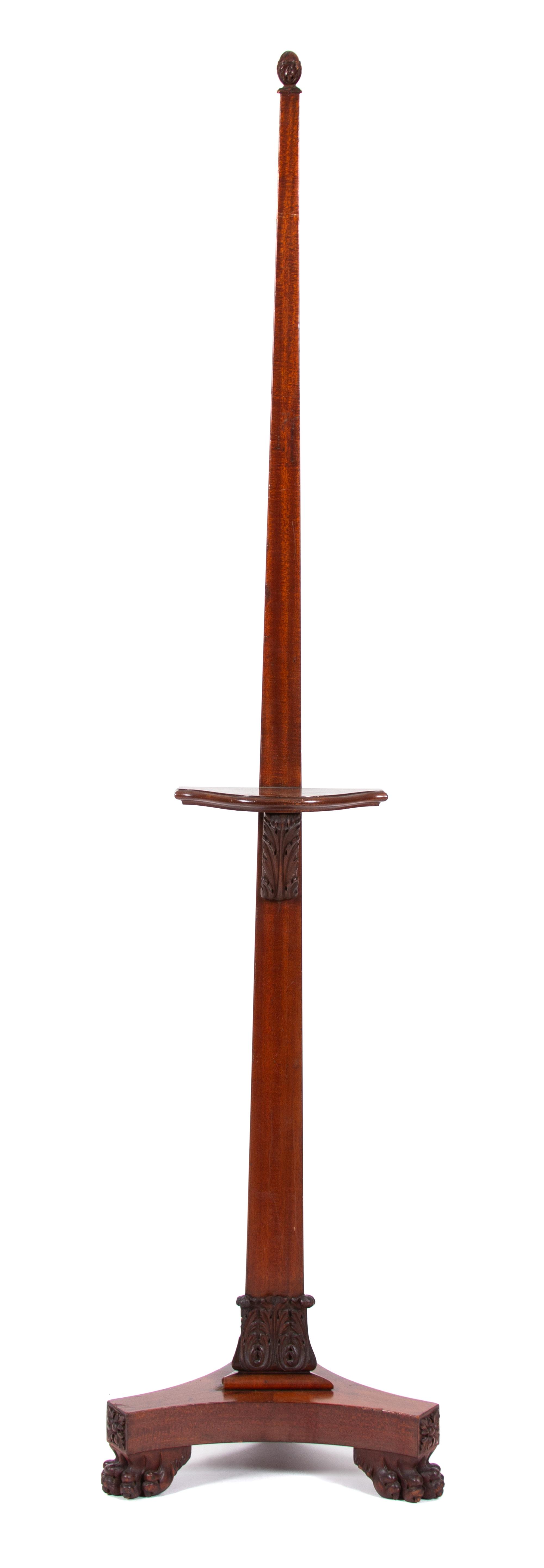 A Regency Carved Mahogany Painting Easel Height 81 x diameter of base 18 inches. — 19TH CENTURY