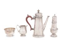 An English Silver Three-Piece Coffee Set