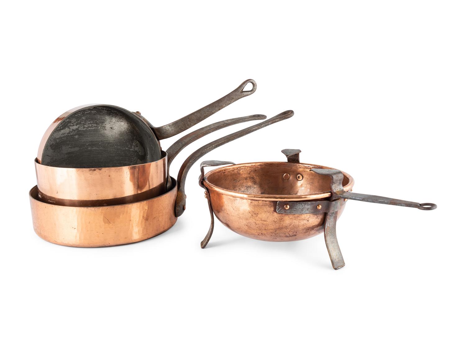 Nine Copper Cooking Vessels