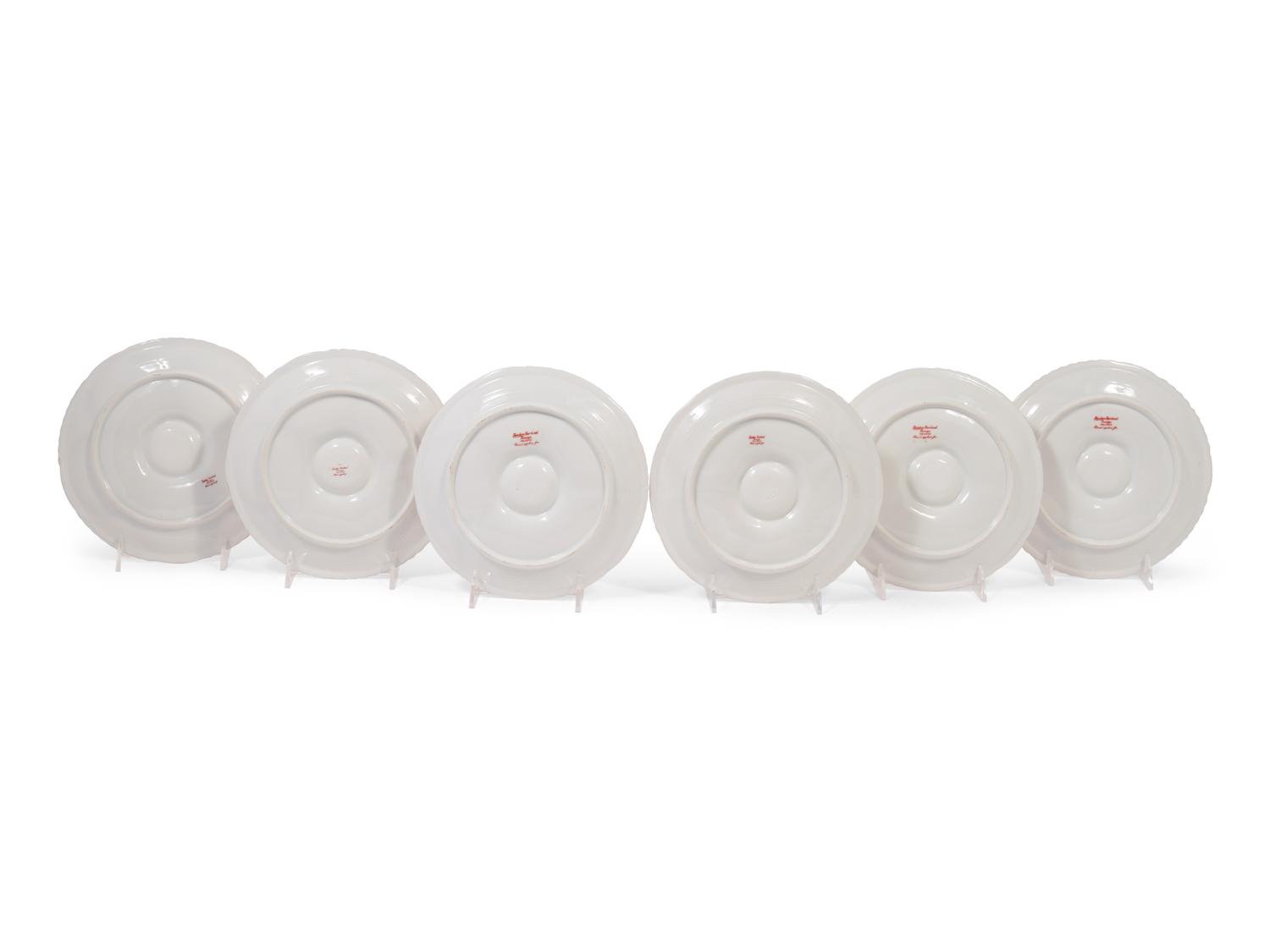 A Set of Six Theodore Haviland Limoges Porcelain Oyster Plates