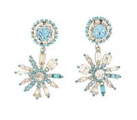 A Pair of Lawrence Vrba Rhinestone Earclips, 4.5" x 2.5".