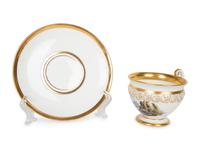 Ten Meissen and Style of Porcelain Teacups and Saucers — 19TH/20TH CENTURY