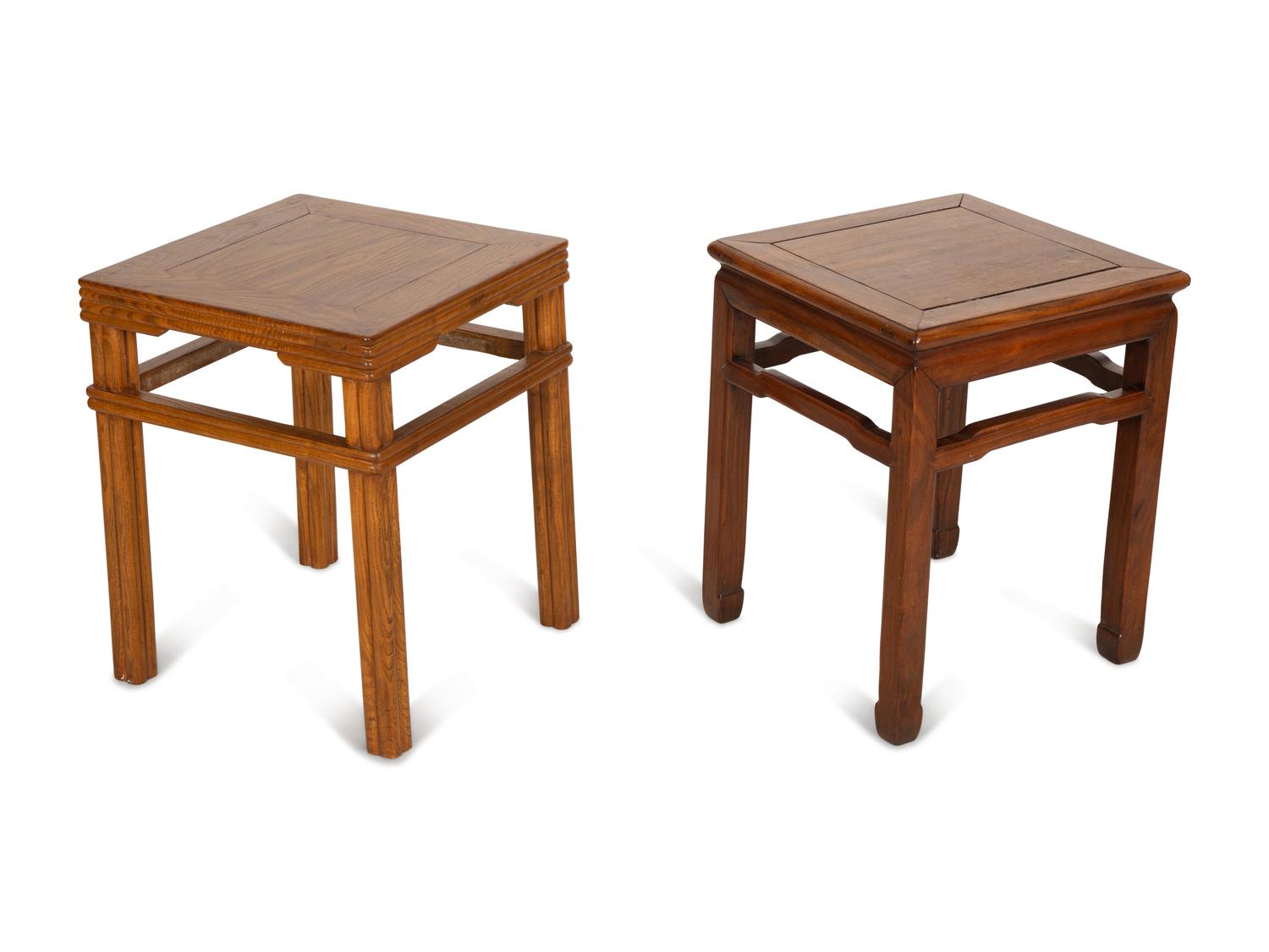 Two Chinese Hardwood Side Tables