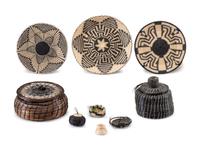 Tohono O'odham and Akimel O'odham Miniature Horsehair baskets