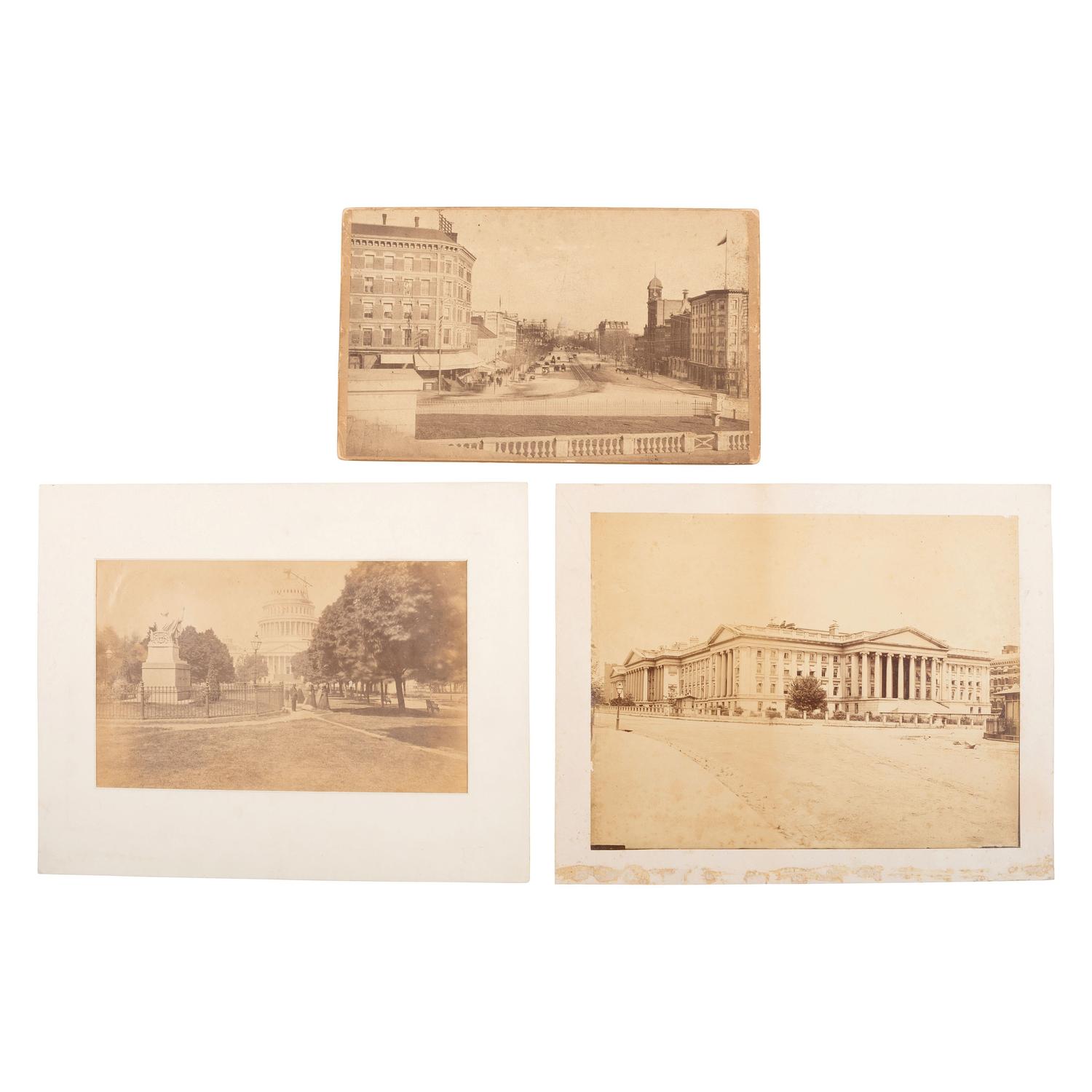 [Early Photography] Group of 15 Large Format Photos of New York, Philadelphia, Washington, DC, and Mount Vernon.