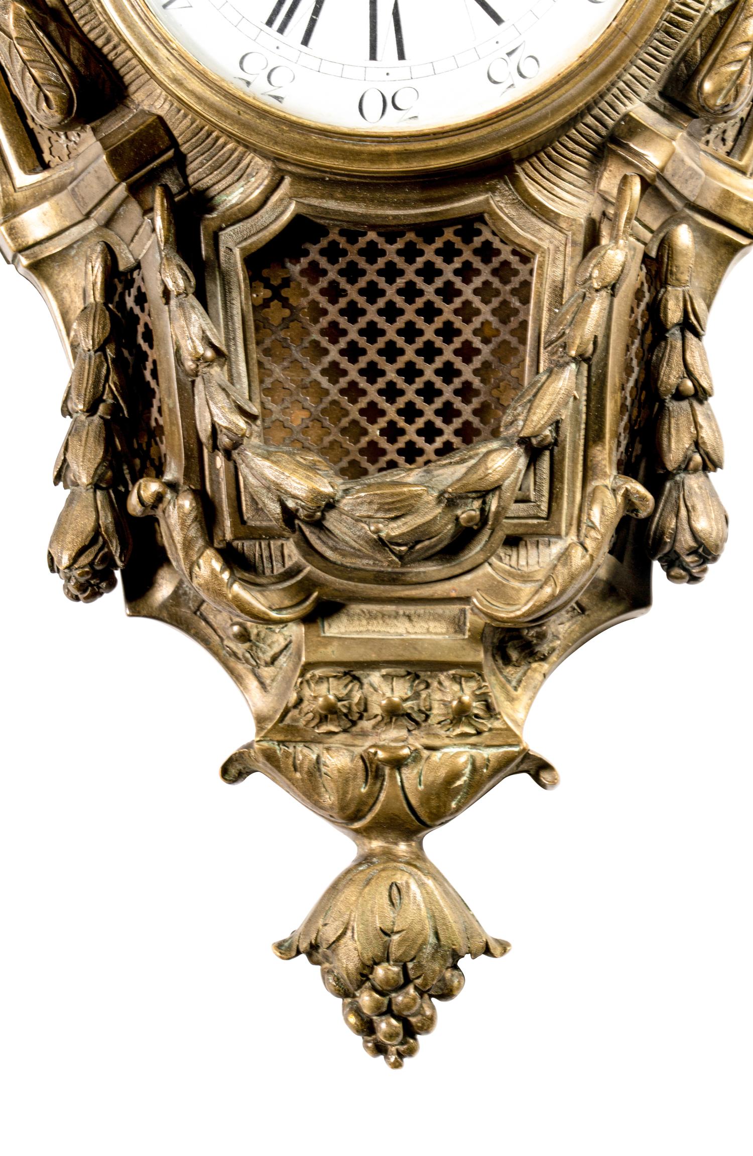A French Gilt Bronze Cartel Clock
