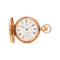 14K PINK GOLD HUNTER CASE POCKET WATCH