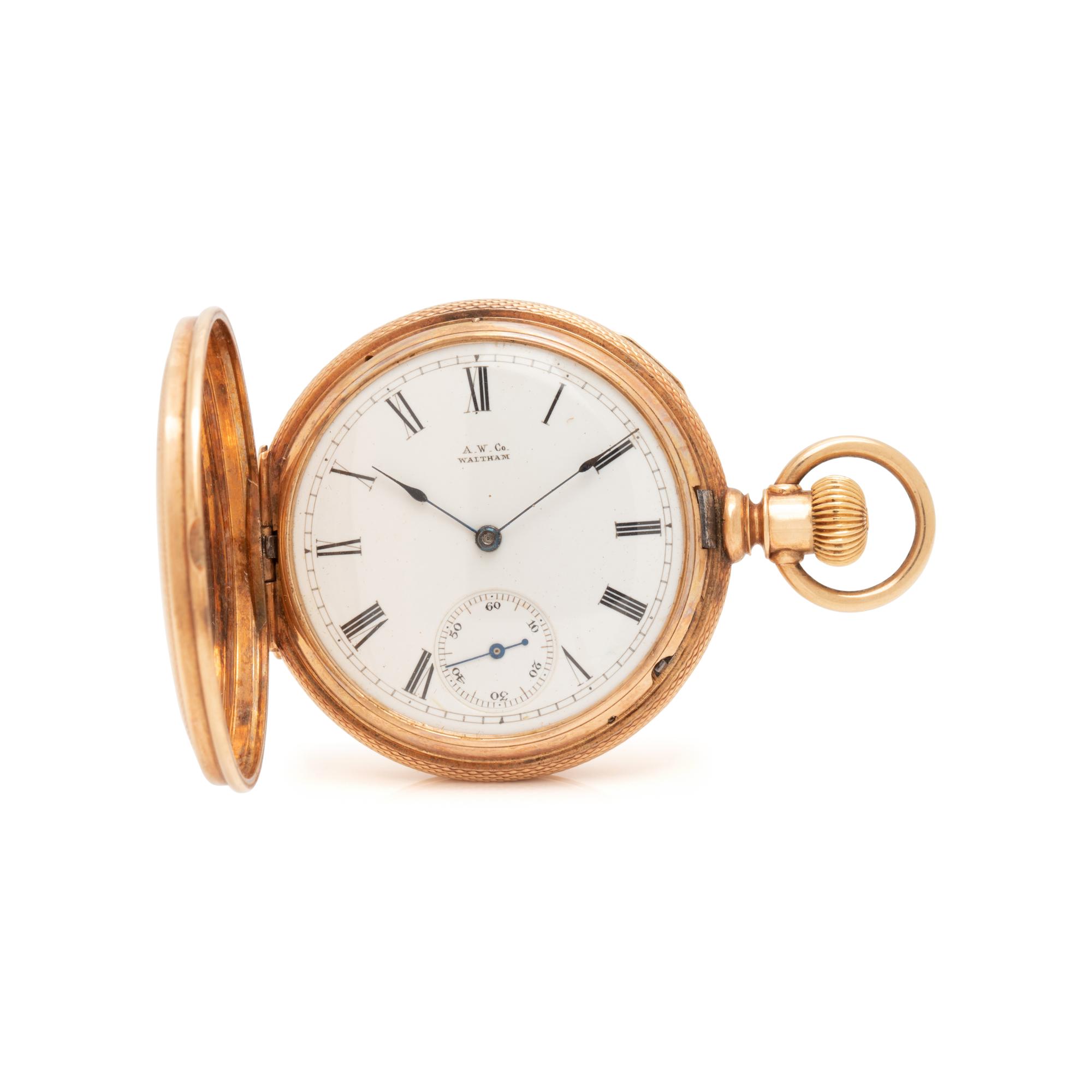 14K PINK GOLD HUNTER CASE POCKET WATCH