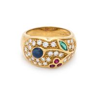 MULTIGEM AND DIAMOND RING