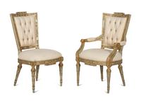Two Italian Neoclassical Style Painted and Parcel Gilt Chairs