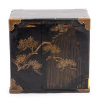 Three Japanese Gilt Decorated Black Lacquered Wares