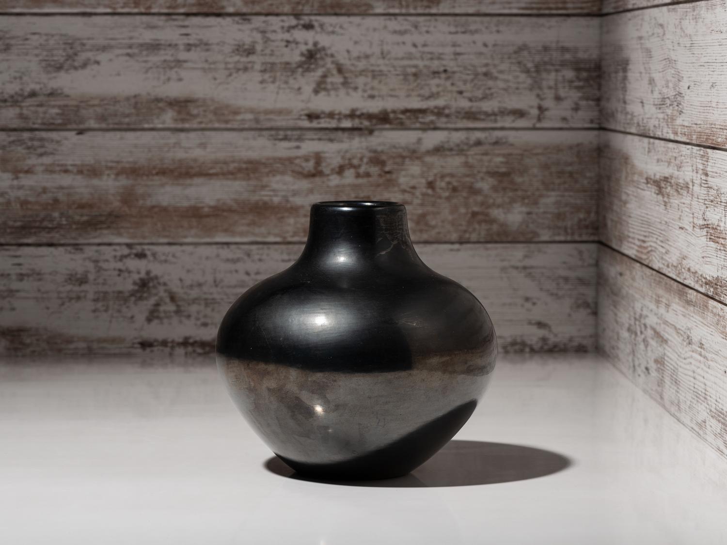 Blackware Pottery Jar, with Gunmetal Finish, March 1968