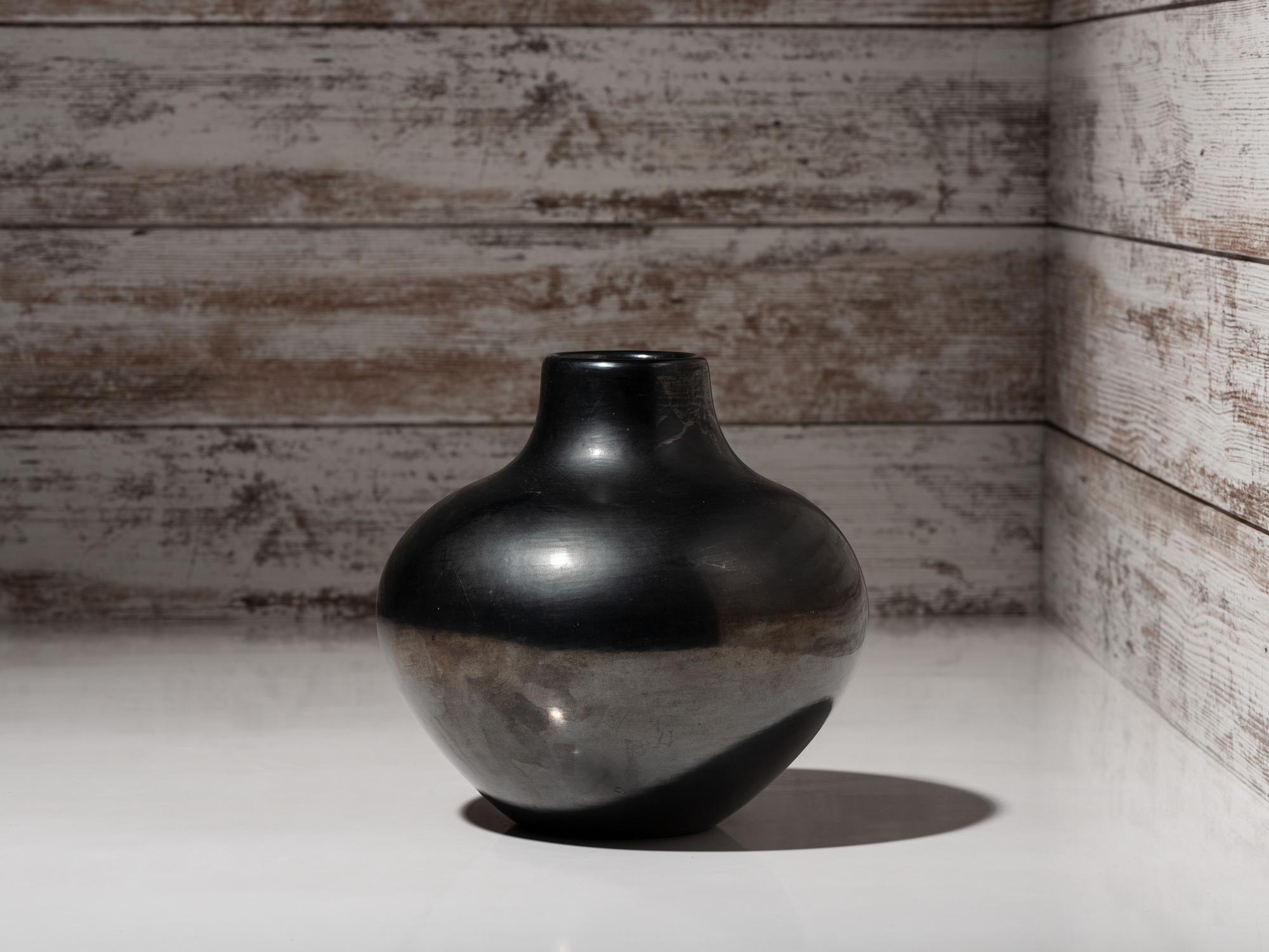 Blackware Pottery Jar, with Gunmetal Finish, March 1968