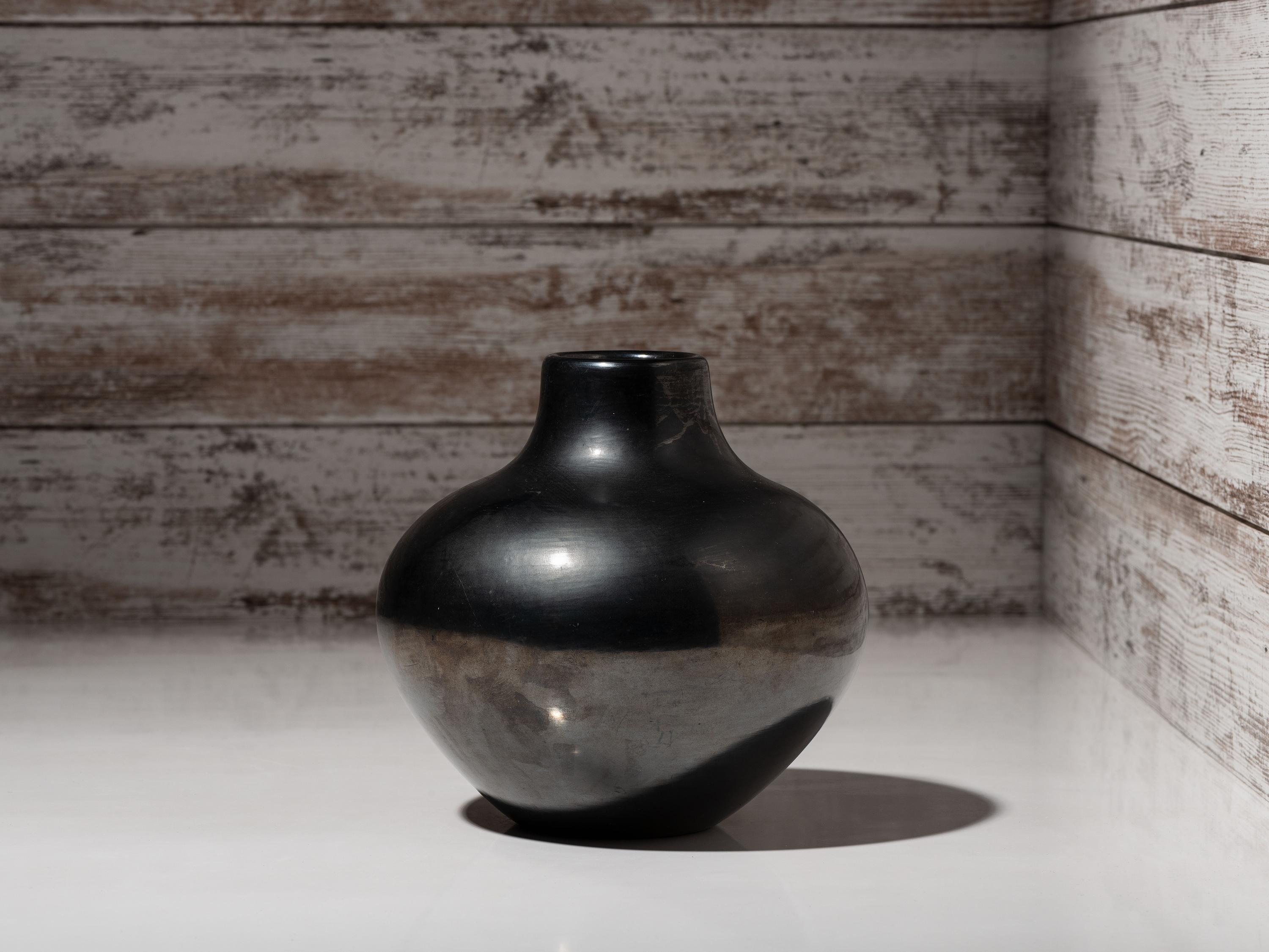 Blackware Pottery Jar, with Gunmetal Finish, March 1968